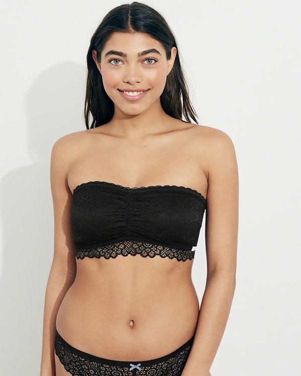 Bralette Hollister Donna Strappy Lace Bandeau With Removable Pads Nere Italia (542QAPHL)